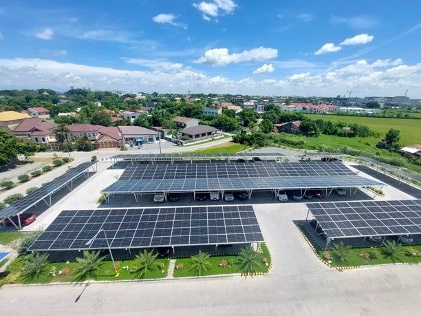 Rooftop solar installation on a Philippine commercial building